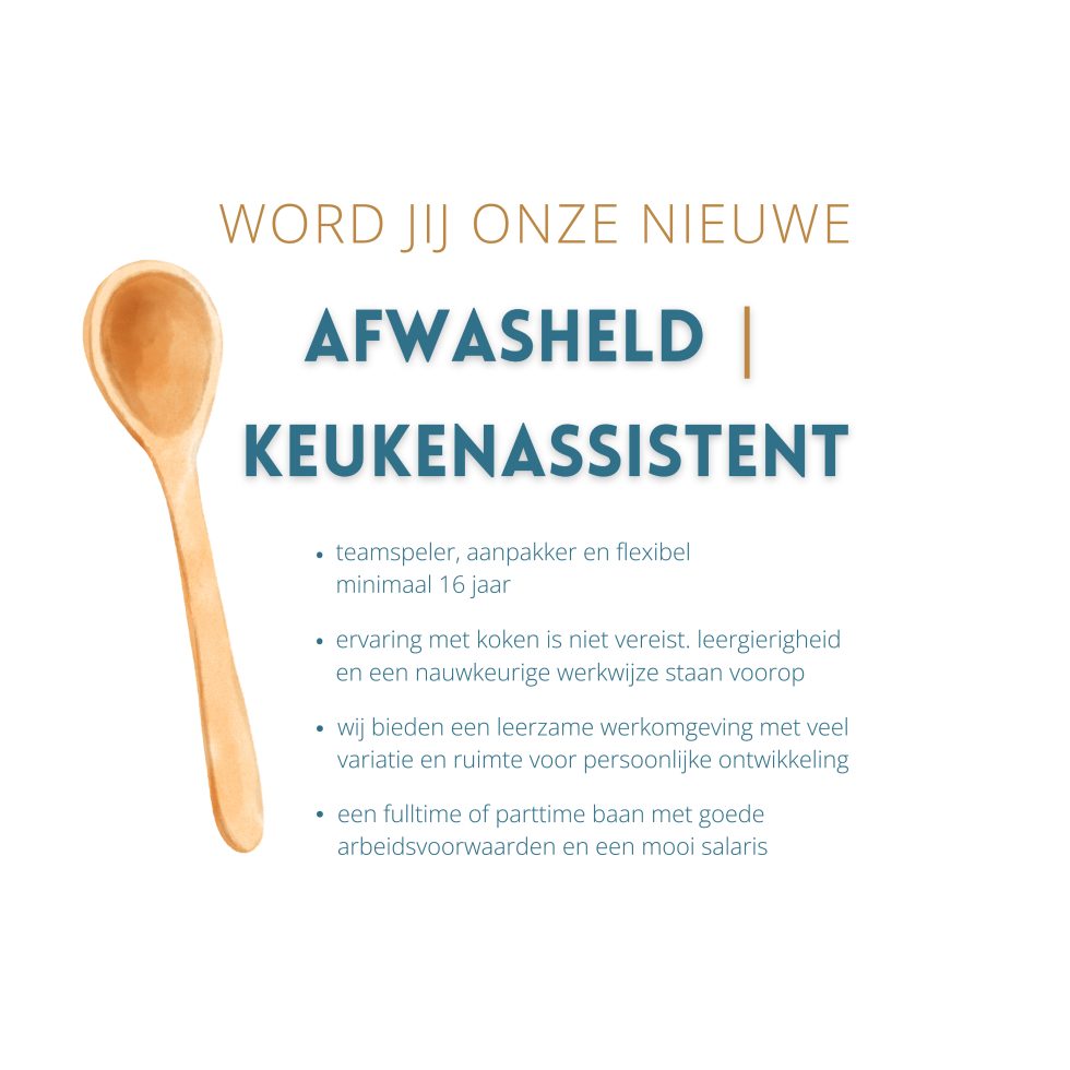 Vacature afwashulp en keukenassistent